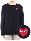 Men's Red Heart Crew Neck Knit Top P1 N068 2 Navy - COMME DES GARCONS PLAY - BALAAN 2