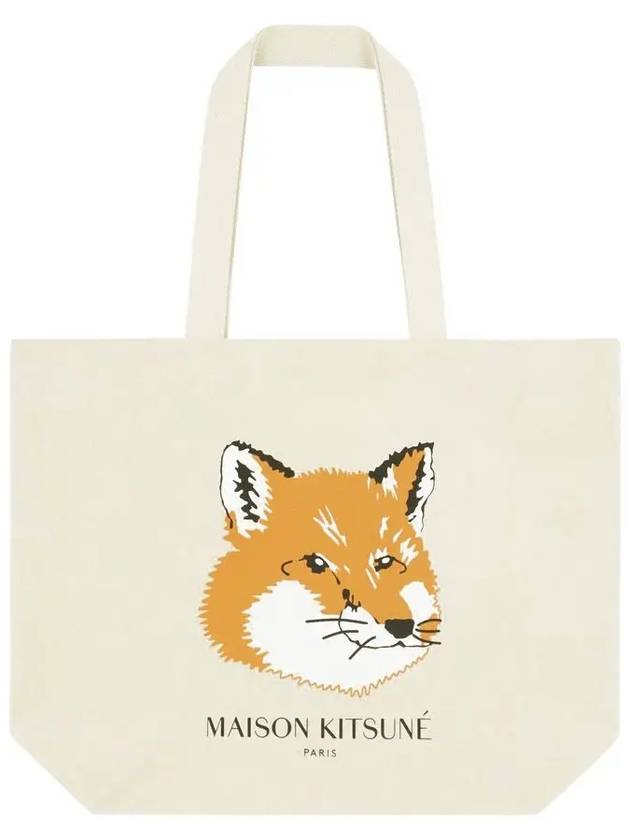 Fox Head Eco Tote Bag Ecru - MAISON KITSUNE - BALAAN 3