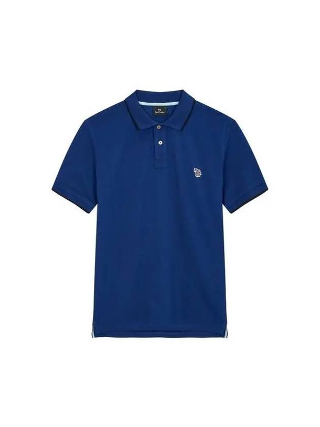 PS color combination trimming slim fit polo shirt blue 271454 - PAUL SMITH - BALAAN 1