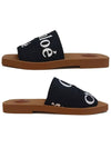 Woody Logo Flat Mule Slippers Black - CHLOE - BALAAN 3