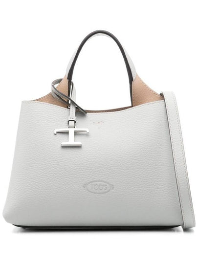 Logo Charm Leather Micro Tote Bag Grey - TOD'S - BALAAN 2