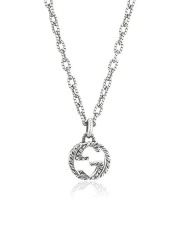 YBB455307001 455307 J8400 8106 Interlocking G Silver Necklace - GUCCI - BALAAN 1