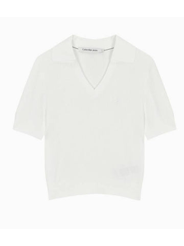 Jeans Sensual Lip Baby Fit Polo Shirt White - CALVIN KLEIN - BALAAN 1