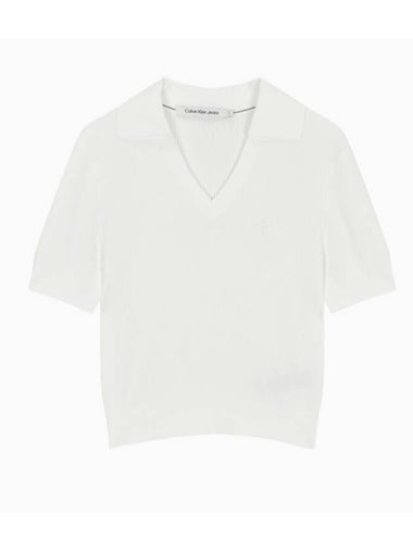 Jeans Sensual Lip Baby Fit Polo Shirt White - CALVIN KLEIN - BALAAN 1