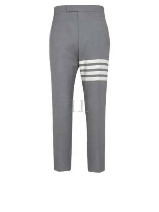 Diagonal Plain Weave Classic Wool Slacks Medium Grey - THOM BROWNE - BALAAN 2