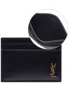 Tiny Monogram Shiny Leather Card Case Black - SAINT LAURENT - BALAAN 3