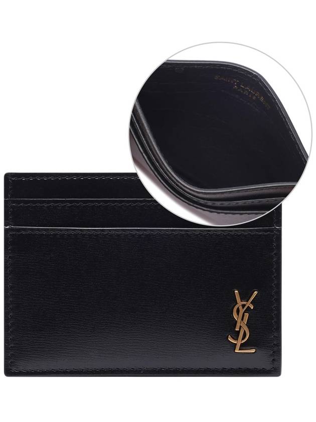 Tiny Monogram Shiny Leather Card Case Black - SAINT LAURENT - BALAAN 2