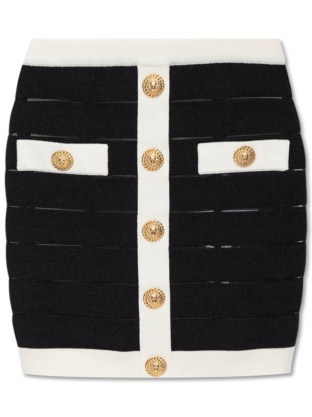 Balmain Skirt With Decorative Buttons, Women's, Black - BALMAIN - BALAAN 1