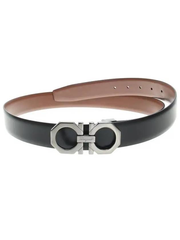 Reversible Adjustable Leather Belt Black Big Sur Soil - SALVATORE FERRAGAMO - BALAAN 3