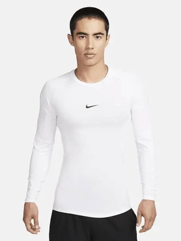 Pro Men's Dri Fit Tight Long Sleeve T-Shirt White - NIKE - BALAAN 2