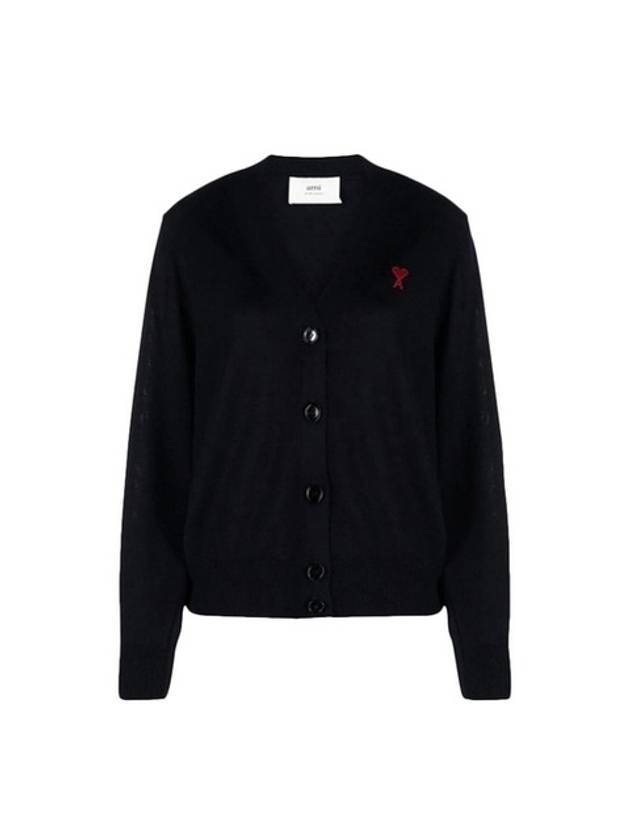 De Coeur Crew Neck Cardigan Black - AMI - BALAAN 2