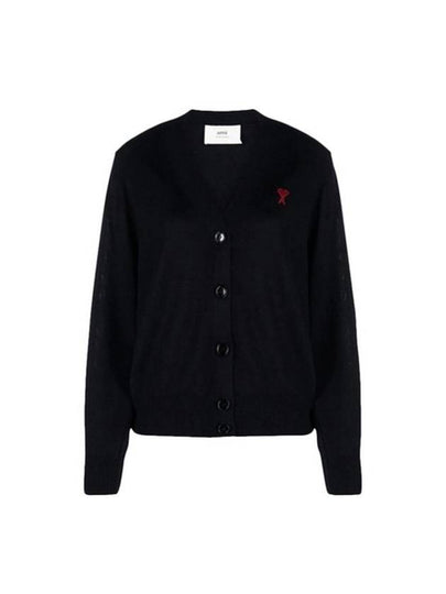 De Coeur Crew Neck Cardigan Black - AMI - BALAAN 2