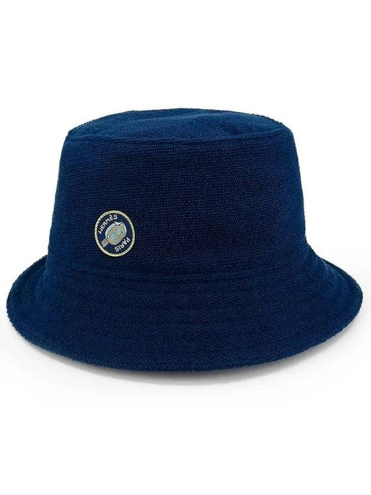 Harper Epoge Terry Bucket Hat 58 Blue Encre 4HA0930 - HERMES - BALAAN 1