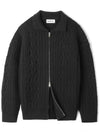 Fisherman collar zip up knit black - INDUST - BALAAN 3