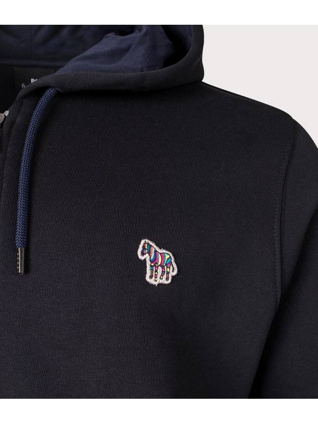 Zebra Logo Cotton Zip Up Hoodie Black - PAUL SMITH - BALAAN 3