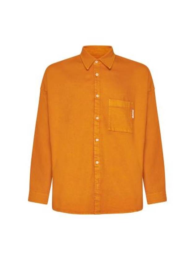 Logo Pocket Denim Long Sleeve Shirt Carrot - MARNI - BALAAN 2