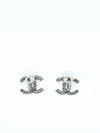 CC Logo Pearl Crystal Earrings Silver - CHANEL - BALAAN 4