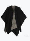 Gancini Wool Cape Black - SALVATORE FERRAGAMO - BALAAN 2