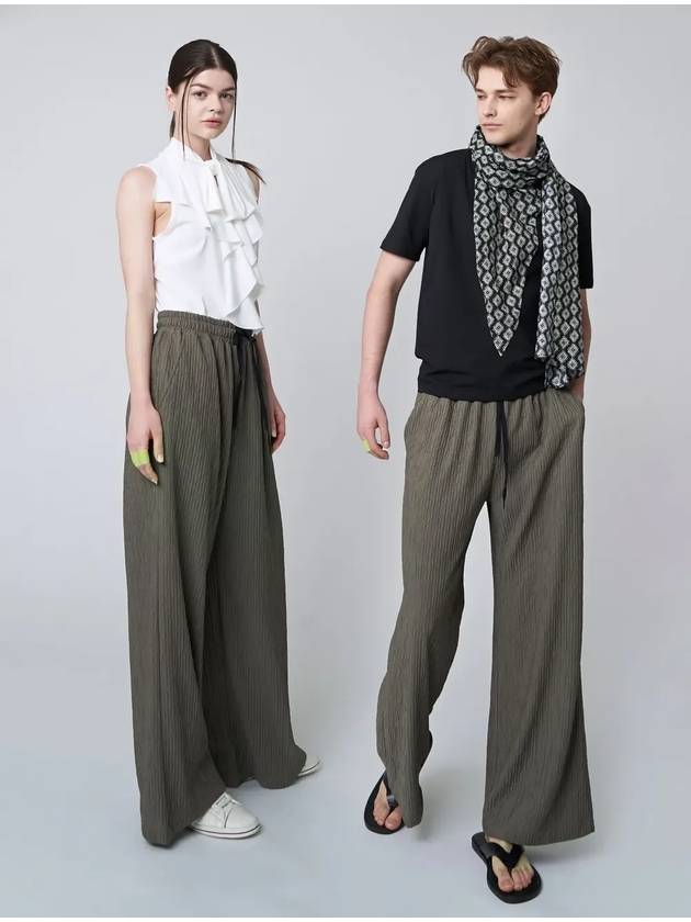 AU41PT09 Pleated wide pants_khaki - ATHPLATFORM - BALAAN 1