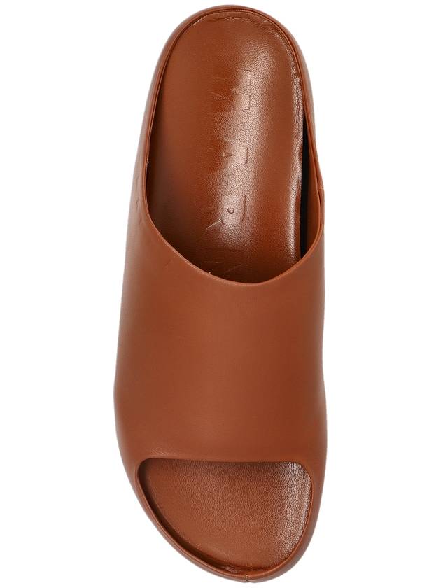 Marni Leather Slides Chunky, Women's, Brown - MARNI - BALAAN 6