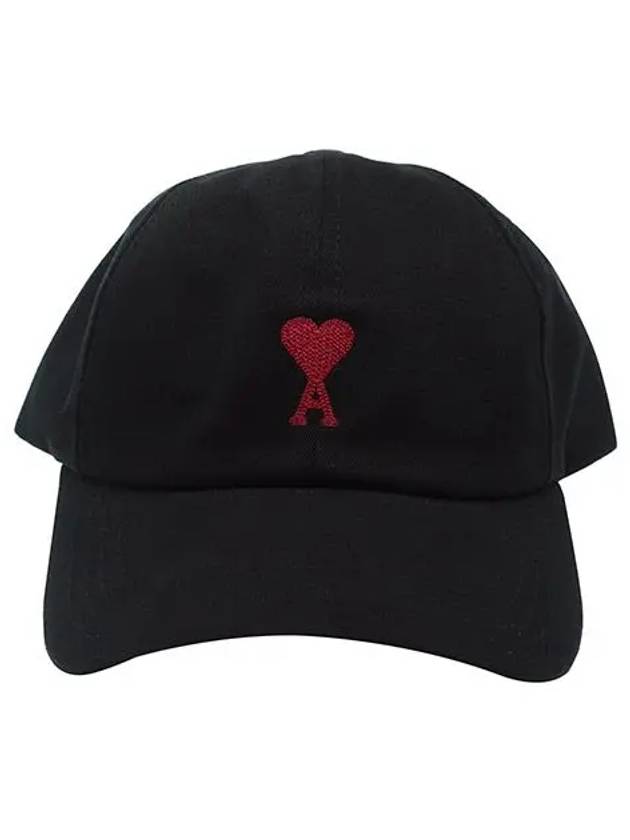Small Heart Logo Embroidered Cap Hat Black BFUCP006 AW0041 - AMI - BALAAN 1