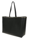 Women's Rockstud Leather Tote Bag Black - VALENTINO - BALAAN 3