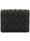 Matelasse Leather Half Wallet Black - MIU MIU - BALAAN 3