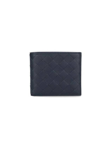 Intrecciato Leather Half Wallet Navy - BOTTEGA VENETA - BALAAN 1