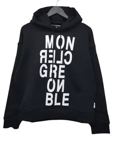 8001650 829EQ 999 Lettering Hoodie Black - MONCLER - BALAAN 1