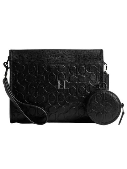 Hitch Convertible Crossbody Signature Leather Hybrid Pouch Bag Black - COACH - BALAAN 2