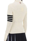 4 Bar Pointelle Knit Top White - THOM BROWNE - BALAAN 3