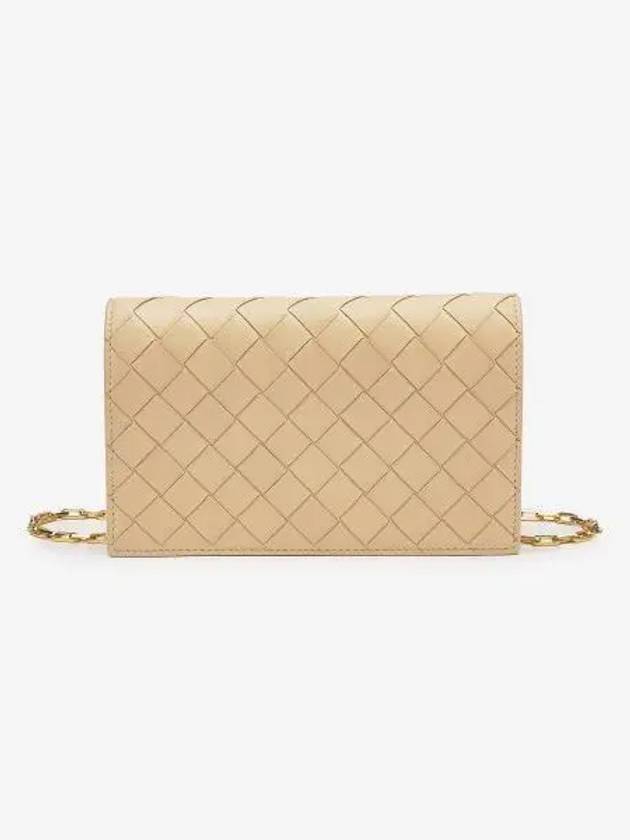 Intrecciato Chain Leather Mini Cross Bag Beige - BOTTEGA VENETA - BALAAN 2