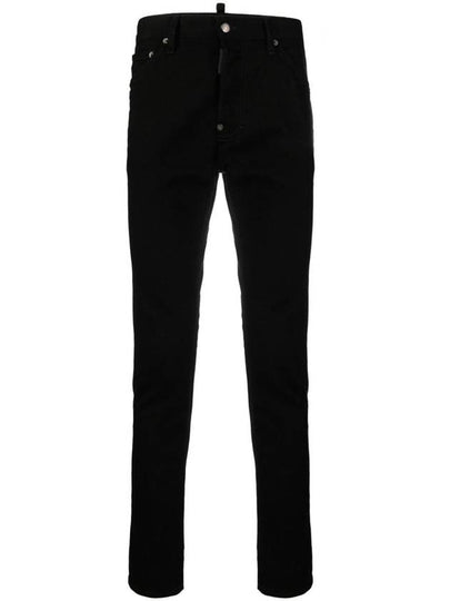 Cotton Back Logo Patch Jeans Black - DSQUARED2 - BALAAN 2