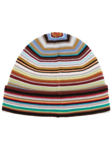 Pattern Intarsia Knit Virgin Wool Beanie M1A383PTL541 - PAUL SMITH - BALAAN 1