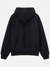 Stock Logo Hooded Zip Up Washed Black - STUSSY - BALAAN 3