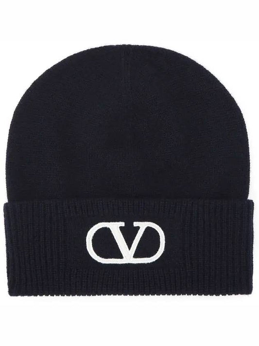 signature V logo wool beanie - VALENTINO - BALAAN.