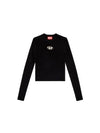 M Valary Ribbed Long Sleeve Knit Top Black - DIESEL - BALAAN 2