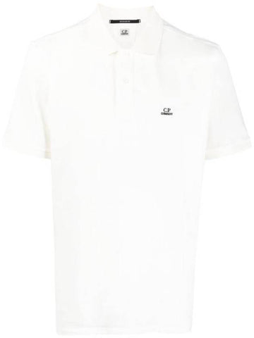 Stretch Piquet Regular Polo Shirt White - CP COMPANY - BALAAN 1