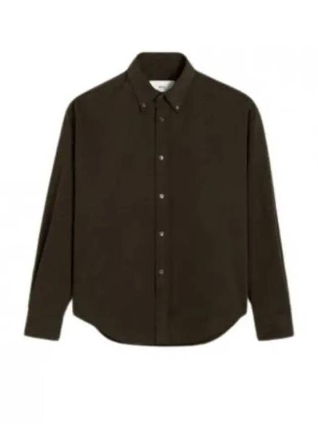 Boxy Fit Long Sleeve Shirt Dark Coffee - AMI - BALAAN 2