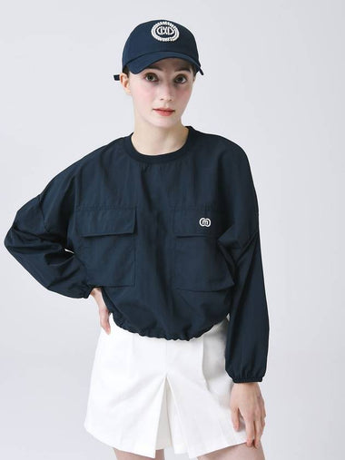 Pullover Pocket Navy Crop Windbreaker DO3242WB014 - DOYOUKNOWMC GOLF WEAR - BALAAN 1