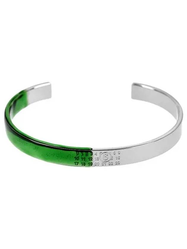 Numeric Engraved Cuff Bracelet Green Silver - MAISON MARGIELA - BALAAN 6