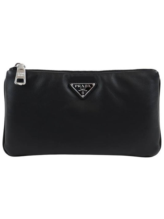 Leather Pouch Black - PRADA - BALAAN 2