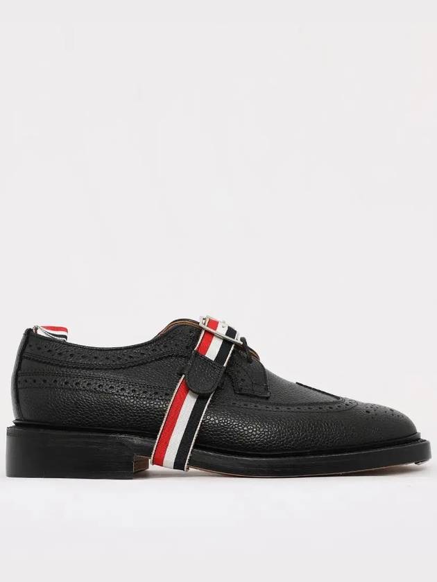 Men's Classic Long Wingtip Striped Brogue Black - THOM BROWNE - BALAAN 4