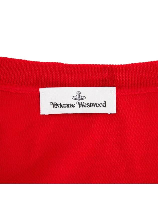 Bea Logo Wool Cardigan Red - VIVIENNE WESTWOOD - BALAAN 10