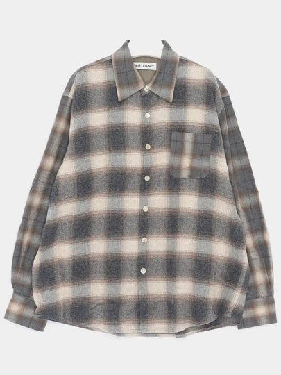 Doyle Check Lagger Flannel Long Sleeve Shirt Grey - OUR LEGACY - BALAAN 2