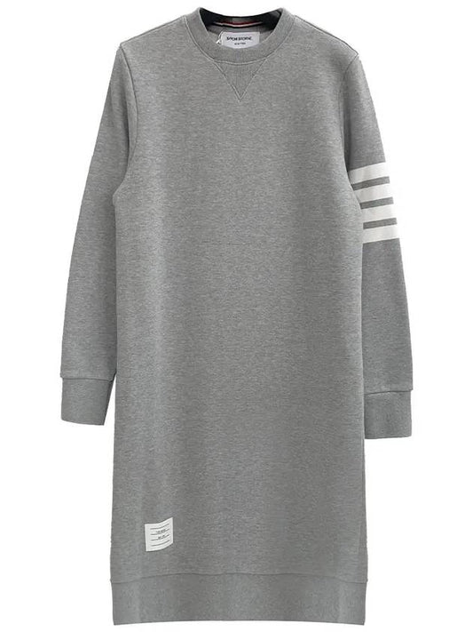 Classic Loopback 4-Bar Sweater Midi Dress Light Grey - THOM BROWNE - BALAAN 2