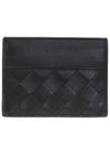 Intrecciato Leather Card Wallet Black - BOTTEGA VENETA - BALAAN 2