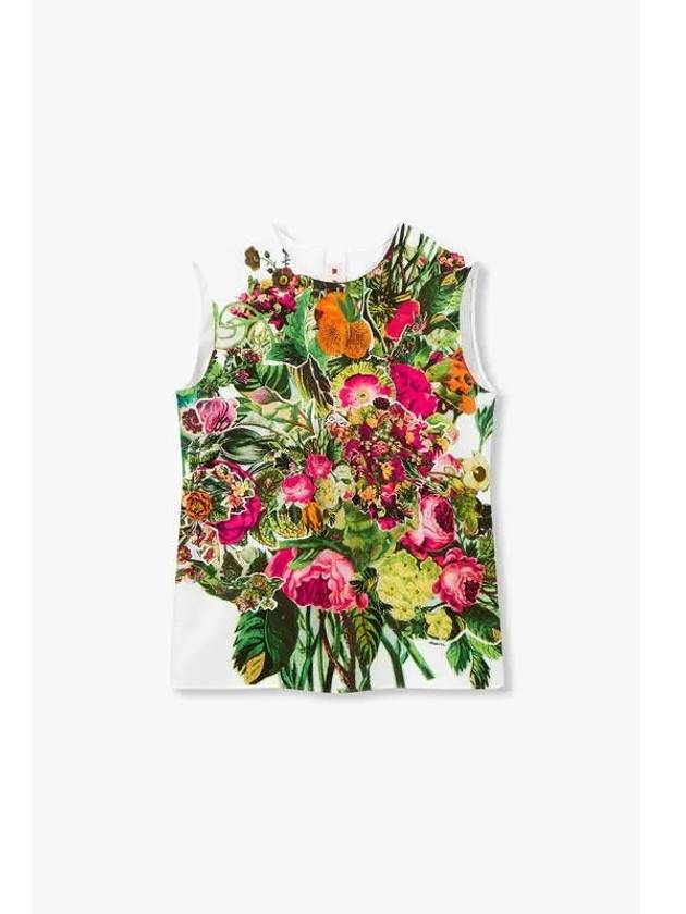 flower print sleeveless top white - MARNI - BALAAN 1