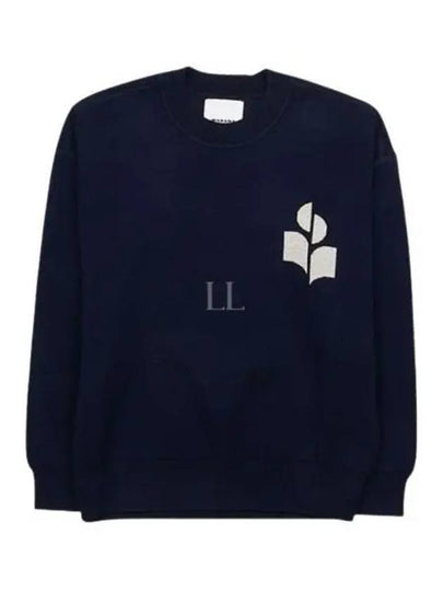 Ateley Logo Cotton Sweatshirt Midnight - ISABEL MARANT - BALAAN 2