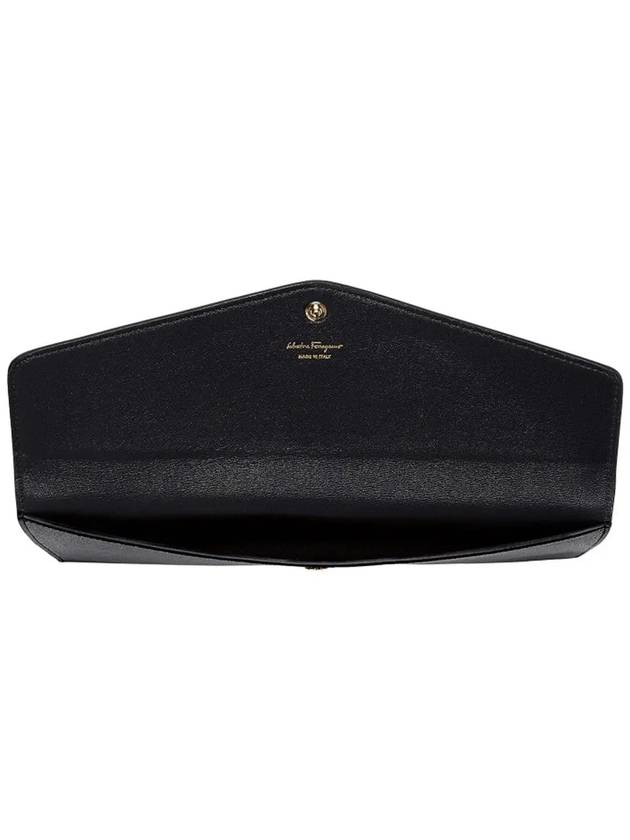 Gancini Gold Leather Clutch Bag Black - SALVATORE FERRAGAMO - BALAAN 5